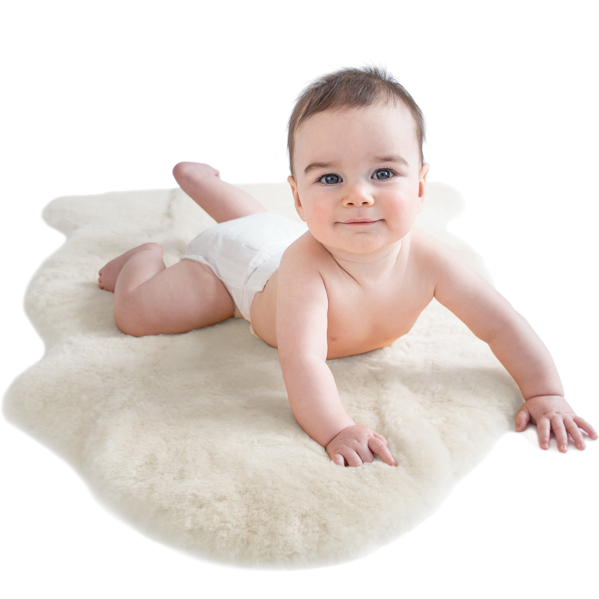 Alternative view of Sheepskin Rug for Babies, 100% Natural, Shorn Lambskin Wool, 2 x 3 Feet, Ivory
