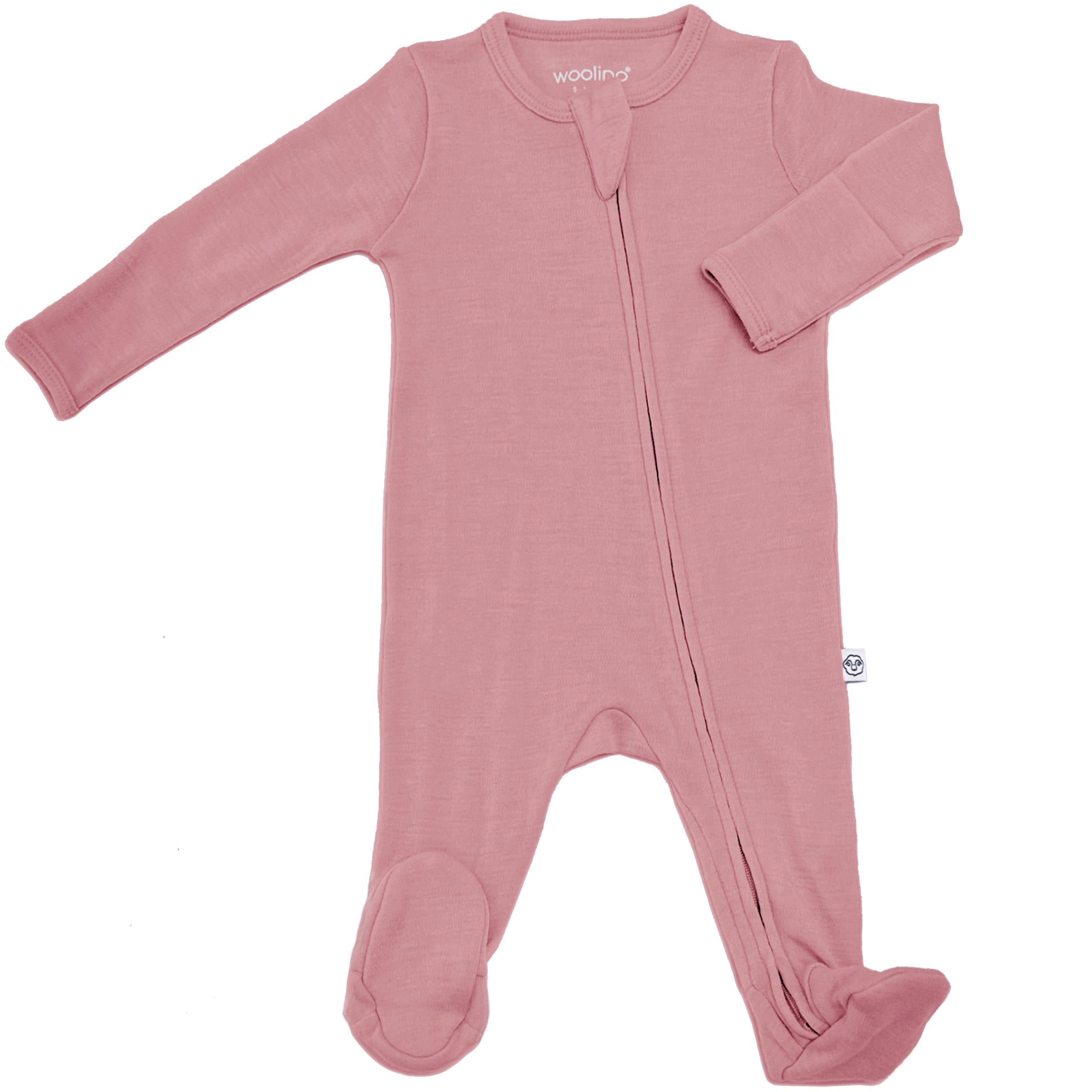 Footie Pajamas, Merino Wool, Blush