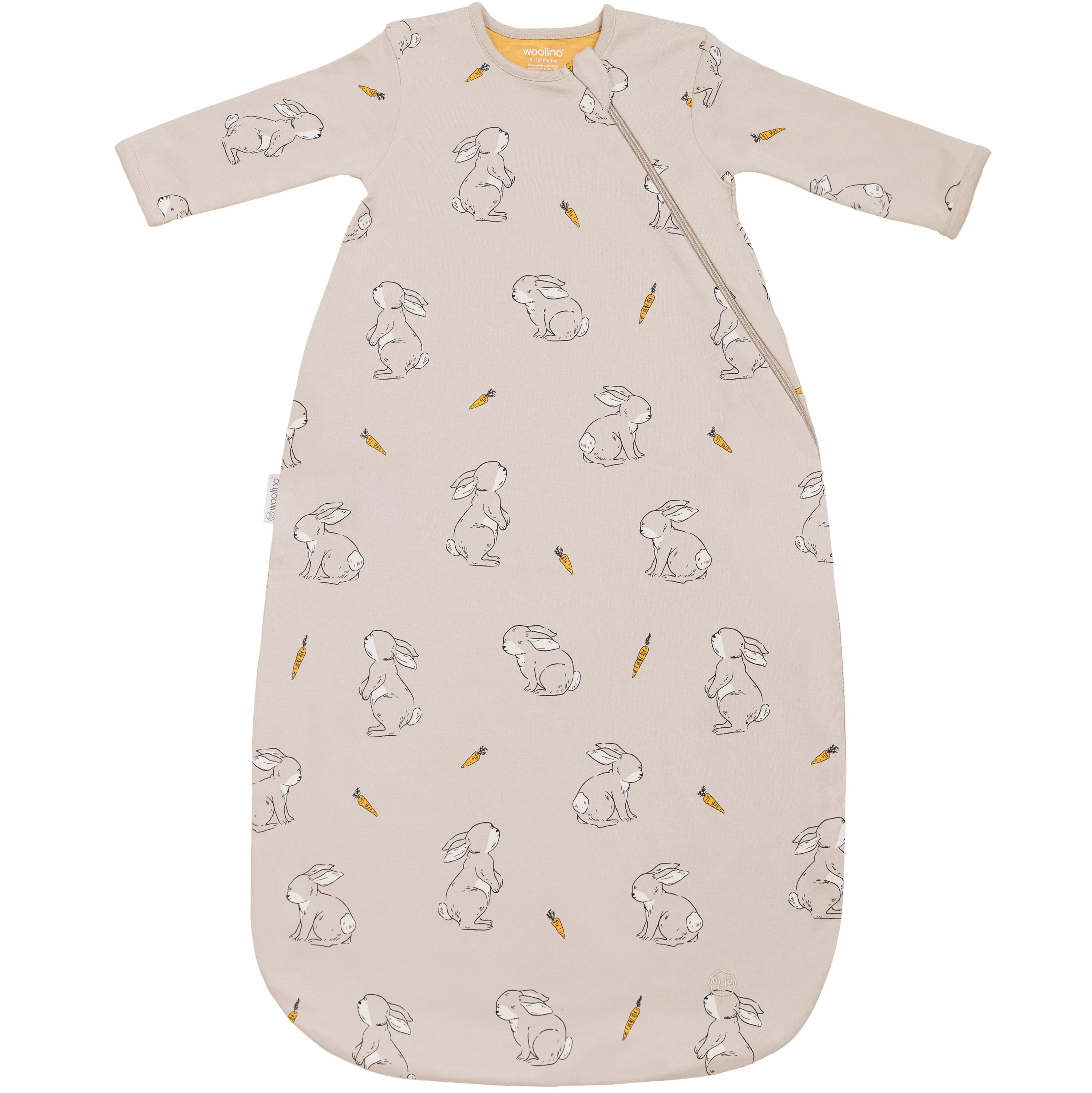 Slumber Sack, Baby Sleep Bag with Sleeves, Merino Wool & Organic Cotton, Bunny