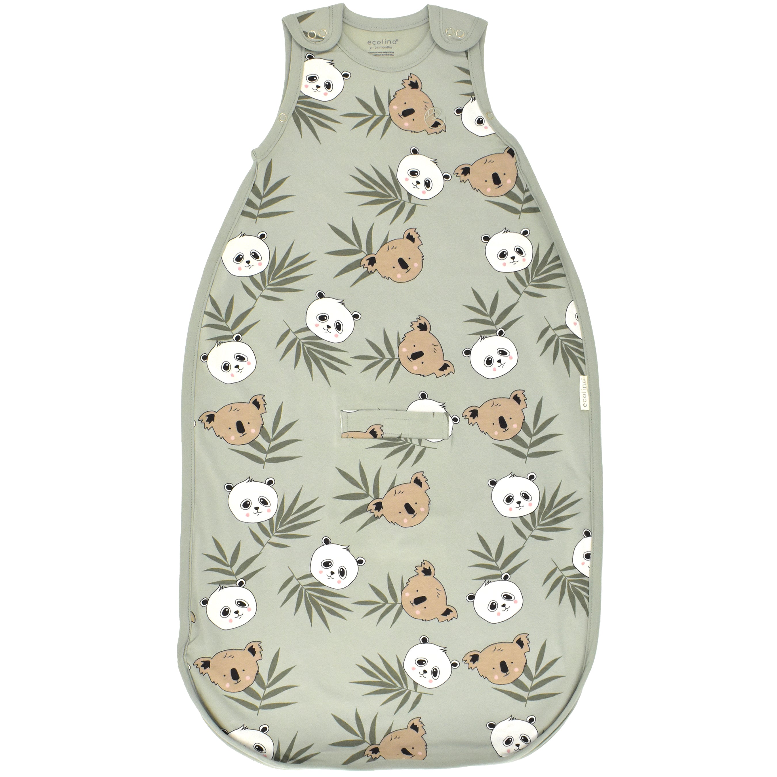 Ecolino® Adjustable Baby Sleep Bag, Organic Cotton, Universal Size: 2 Months - 2 Years, Treetop Safari