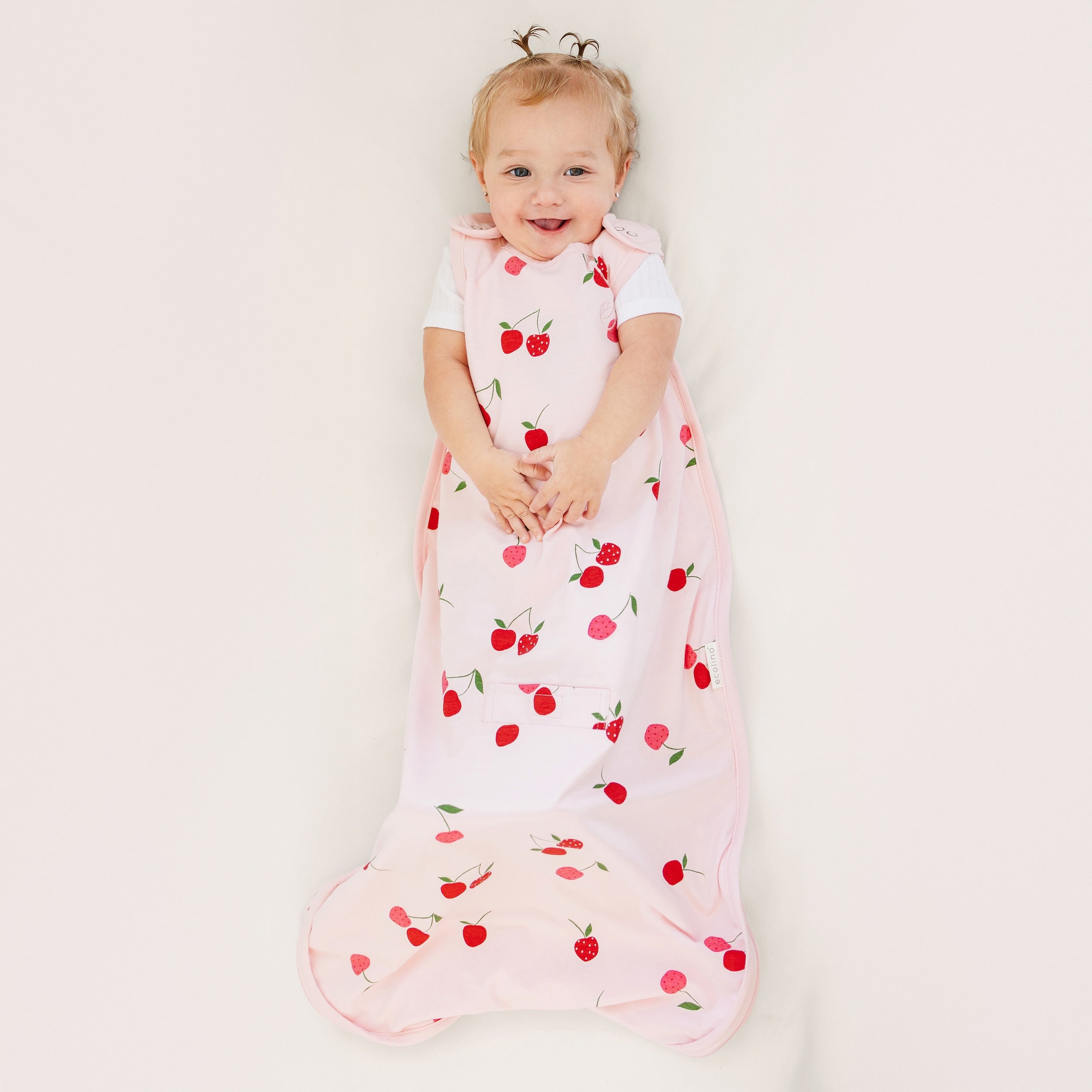 Alternative view of Ecolino® Adjustable Toddler Sleep Bag, Organic Cotton, Universal Size: 2 - 4 Years, Cherry