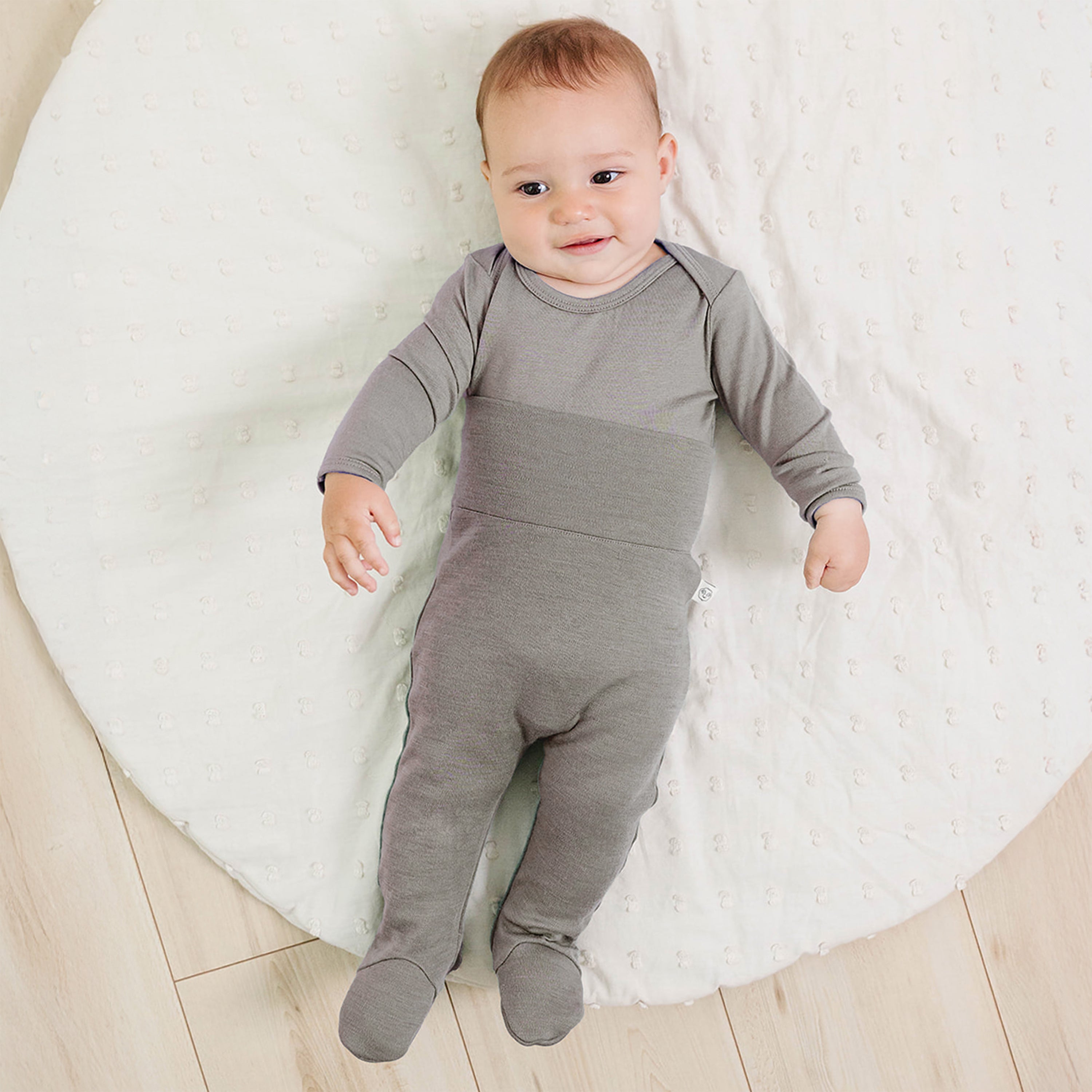 Alternative view of Baby Footed Pants, Merino Wool, Dove