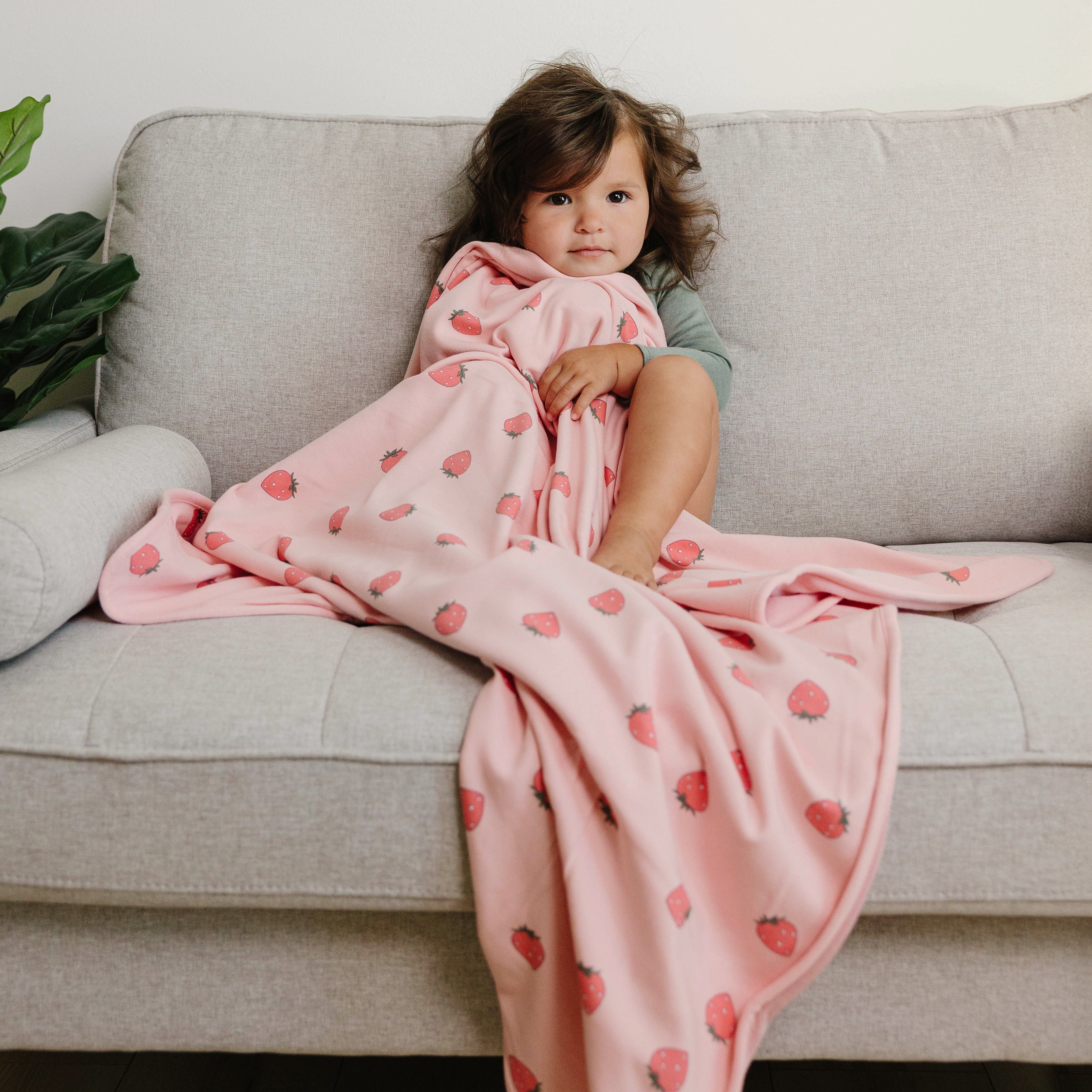 Alternative view of Toddler Blanket, 4 Season® Merino Wool & Organic Cotton Blanket, 52.5" x 40", Strawberry