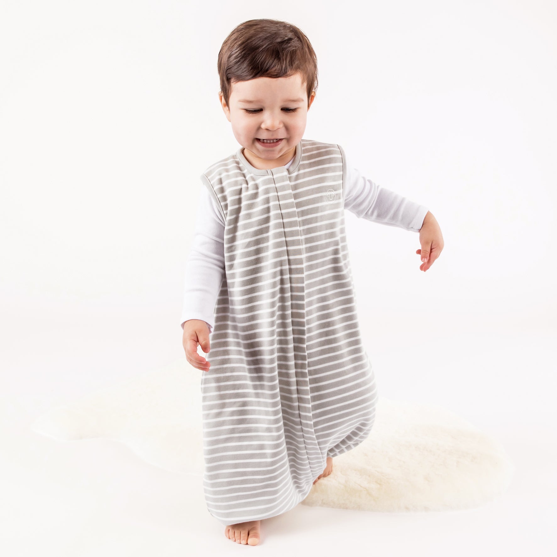 Alternative view of 4 Season® Baby Sleep Bag with Feet, Merino Wool & Organic Cotton, Birch Gray