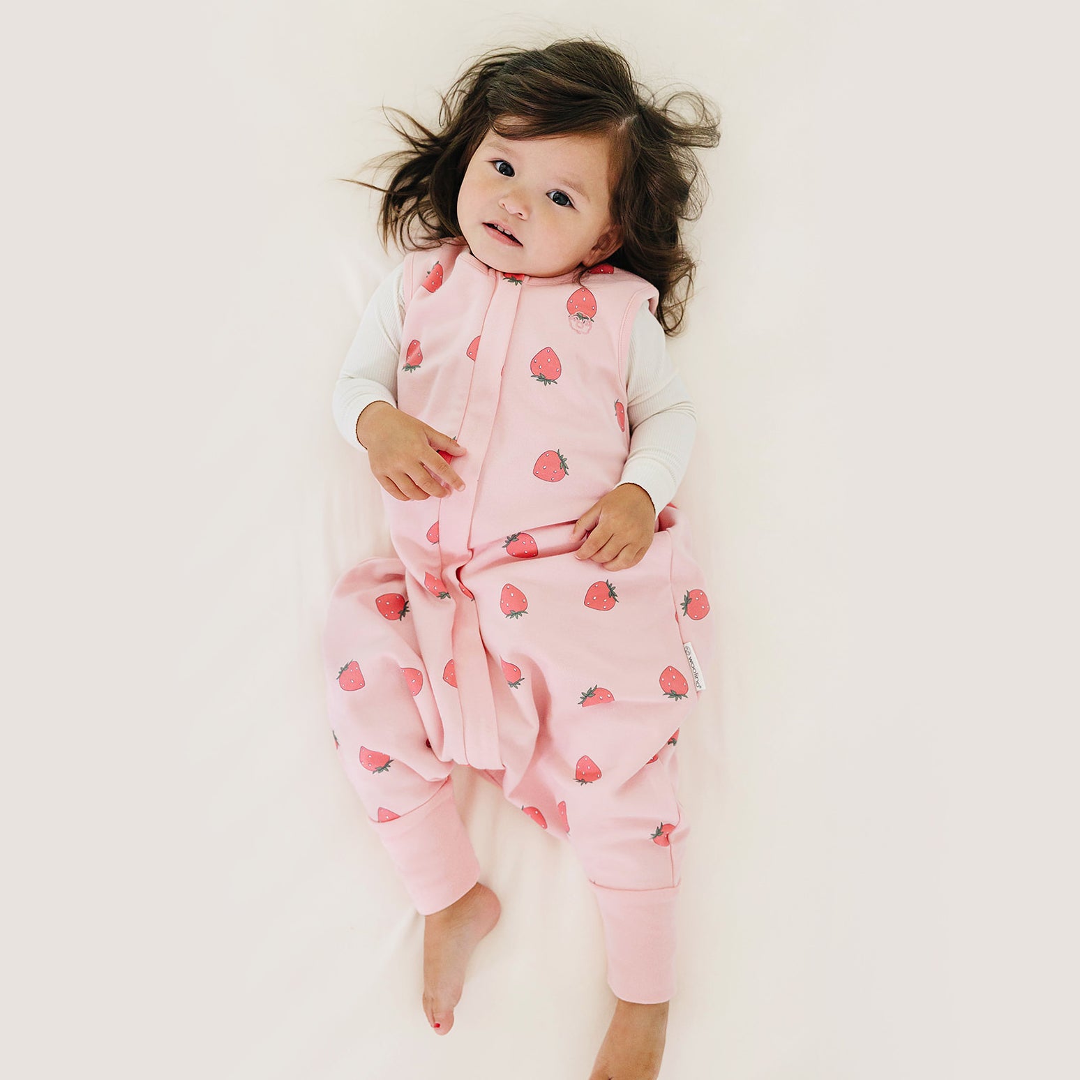 Alternative view of 4 Season® Baby Sleep Bag with Feet, Merino Wool & Organic Cotton, Strawberry