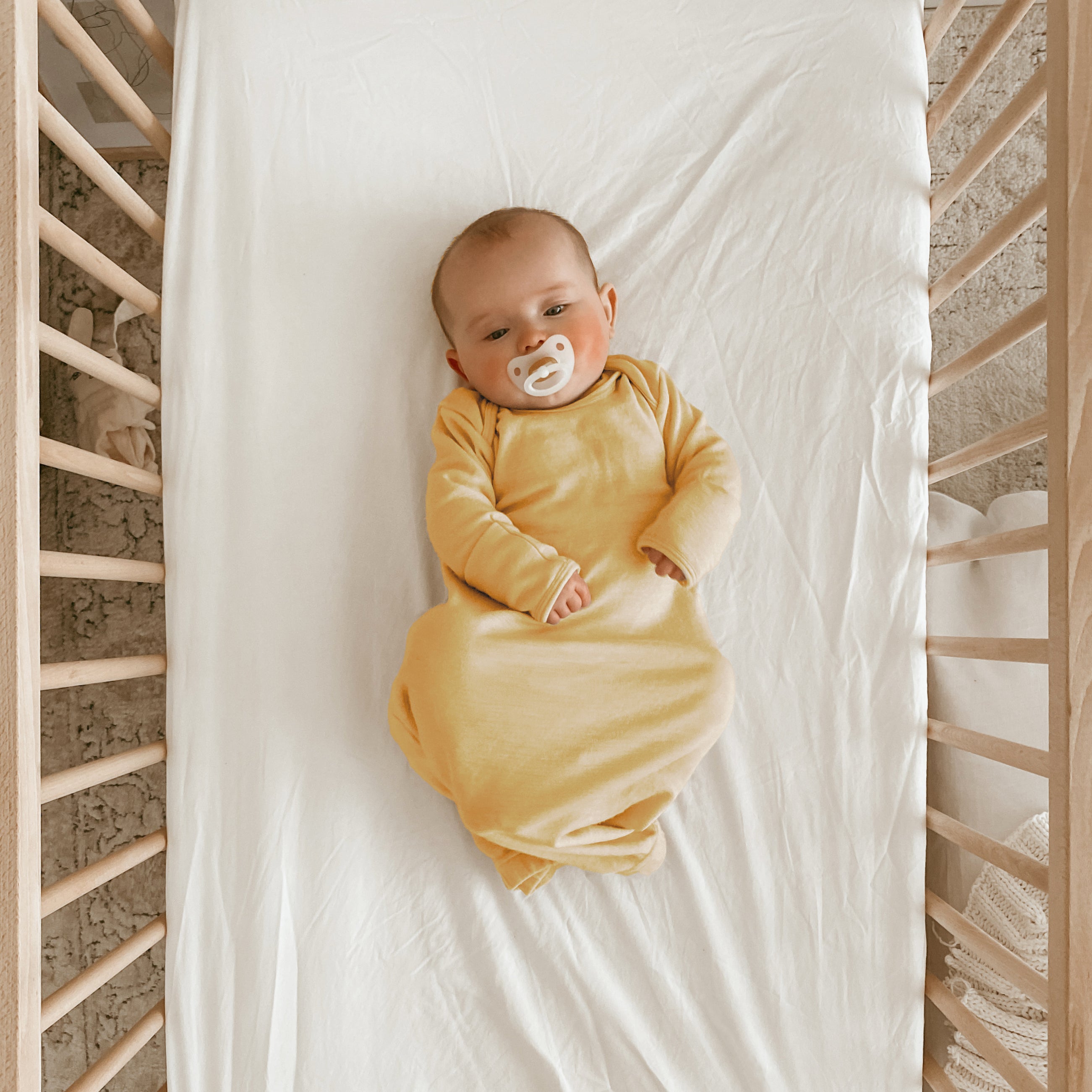 Alternative view of Baby Gown, Merino Wool, 0-6 Months, Honey