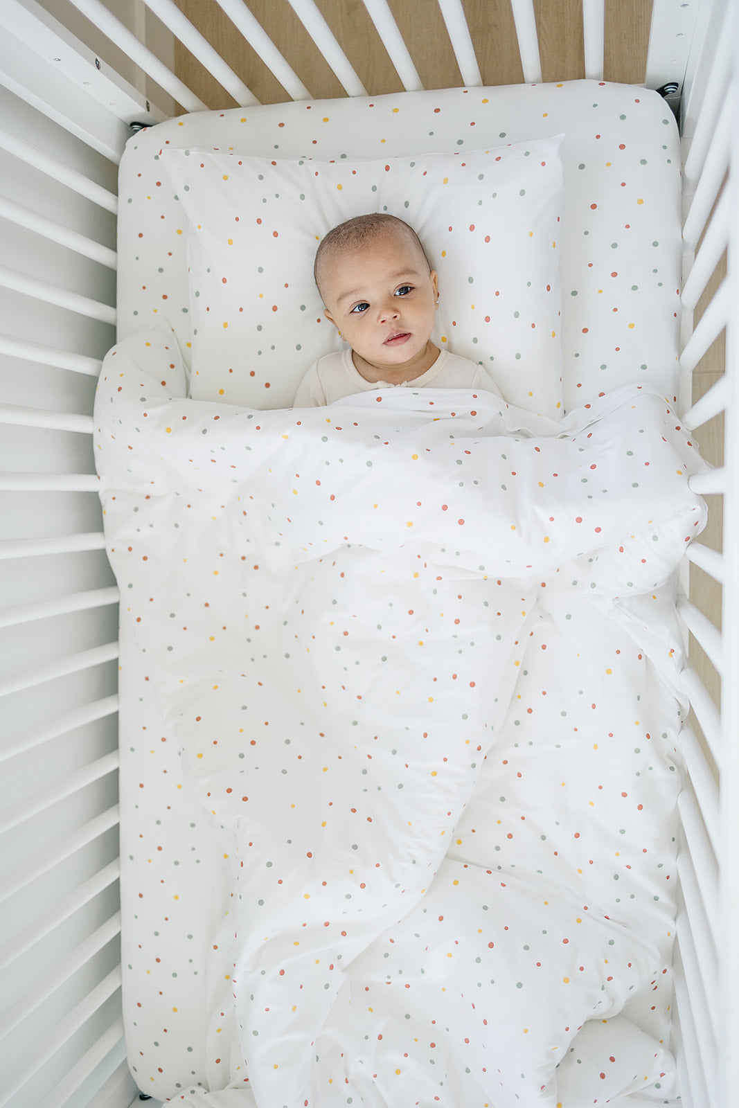 Alternative view of Ecolino® Duvet Cover, 100% Organic Cotton, Crib or Toddler, Dots
