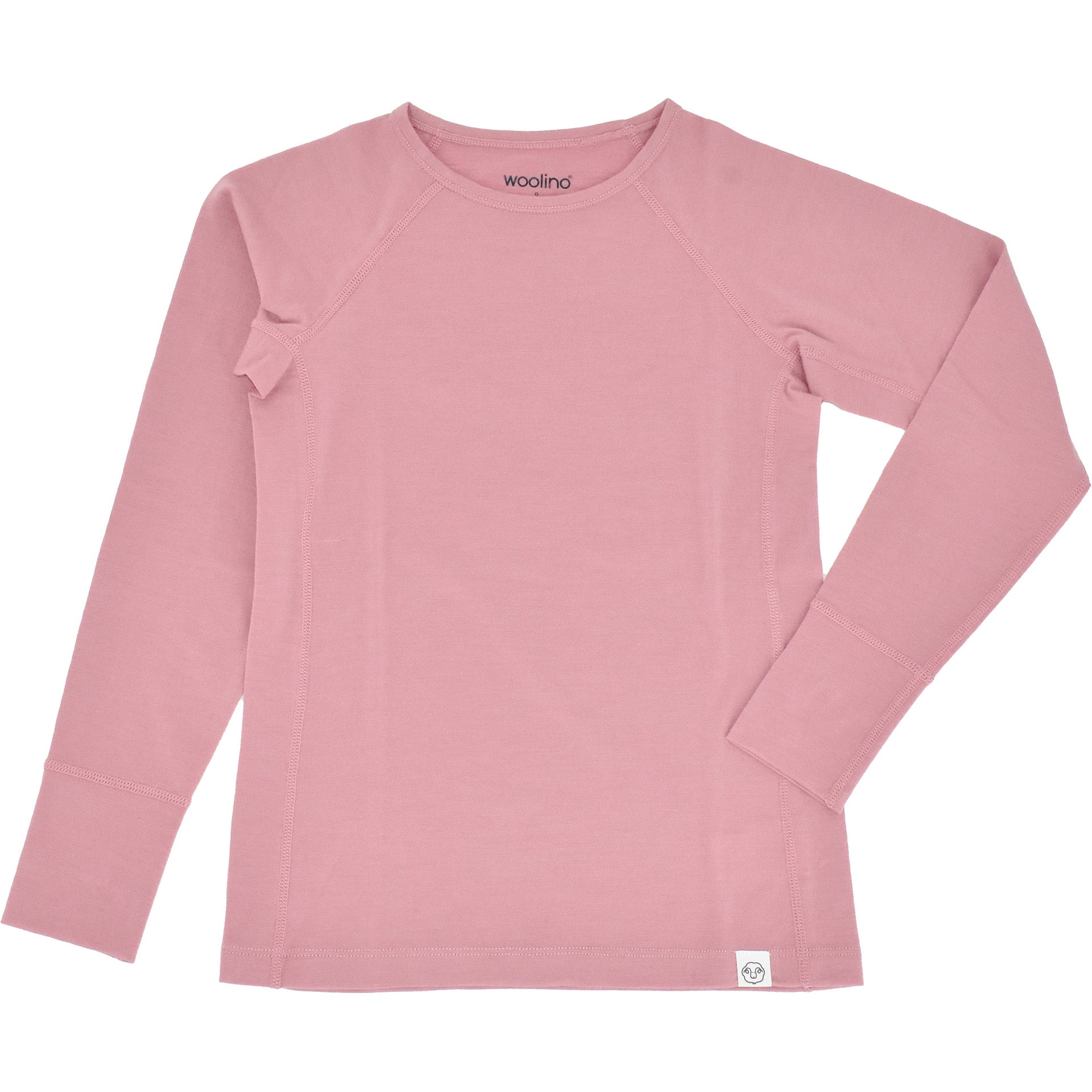 Alternative view of Kids Merino Wool Base Layer, Long Sleeve Top, Blush Pink