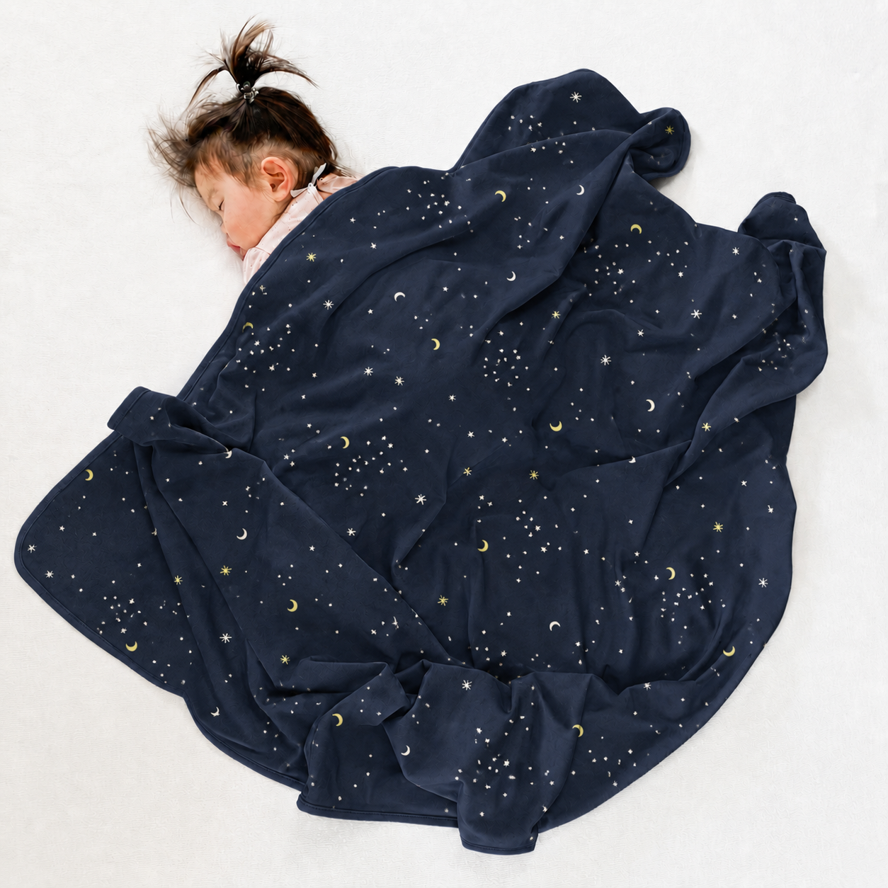 Alternative view of Ecolino® Toddler Blanket, 100% Organic Cotton Blanket, 52.5" x 40", Milky Way Ink