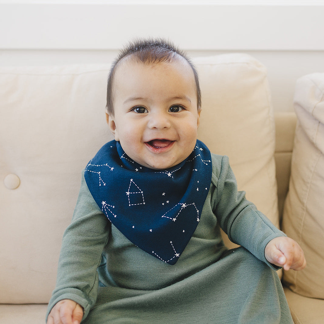 Alternative view of Bandana Bib Set, Merino Wool & Organic Cotton, Set of 2, Night Sky™
