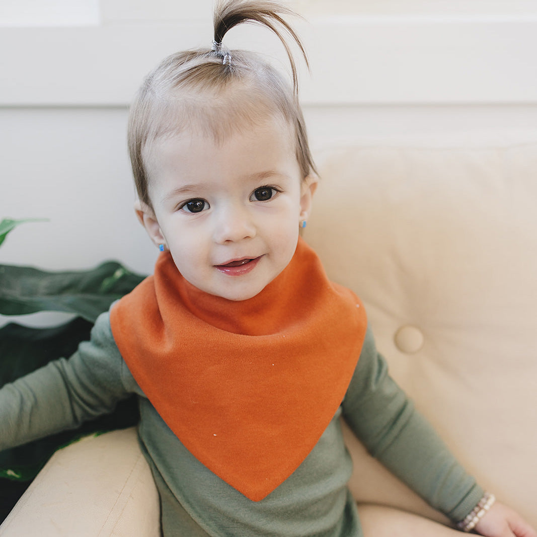 Alternative view of Bandana Bib Set, Merino Wool & Organic Cotton, Set of 2, Terracotta
