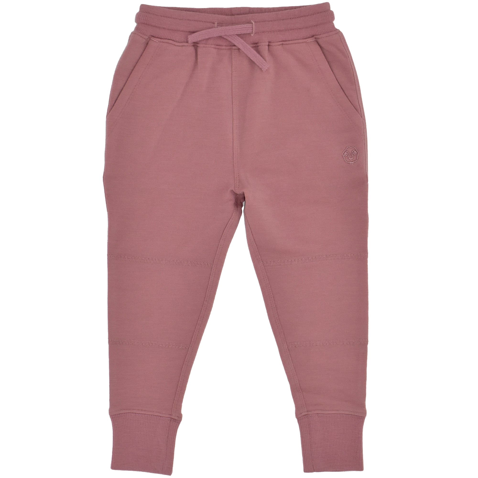 Kids Merino Wool Joggers, Mauve Pink